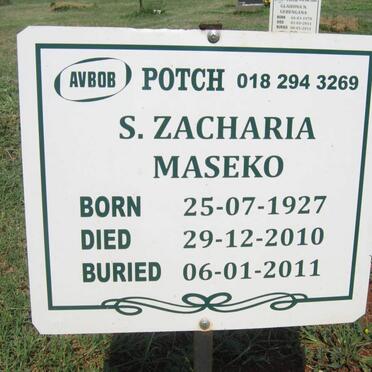 MASEKO S. Zacharia 1927-2010