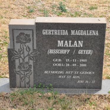 MALAN Gertruida Magdalena formerly GEYER nee BISSCHOFF 1905-2001