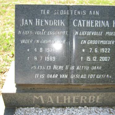 MALHERBE Jan Hendrik 1920-1989 &amp; Catherina H.E. 1922-2007