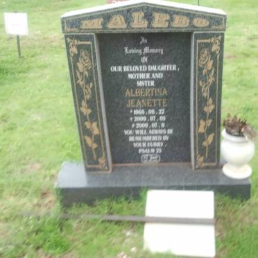 MALEBO Albertina Jeanette 1968-2009