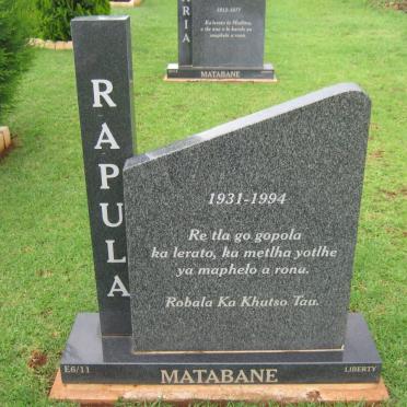 MATABANE Rapula 1931-1994
