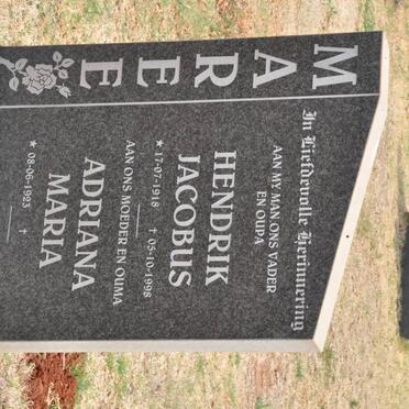 MAREE Hendrik Jacobus 1918-1998 &amp; Adriana Maria 1923-