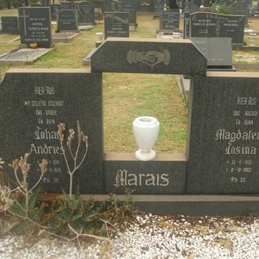 MARAIS Johan Andries 1916-1978 &amp; Magdalena Josina 1922-1983