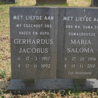 MARAIS Gerhardus Jacobus 1917-1992 &amp; Maria Saloma 1934-2010