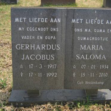 MARAIS Gerhardus Jacobus 1917-1992 &amp; Maria Saloma 1934-2010