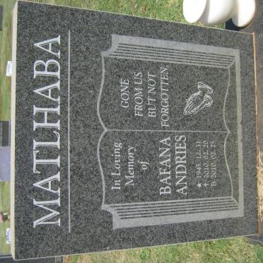 MATLHABA Bafana Andries 1945-2010