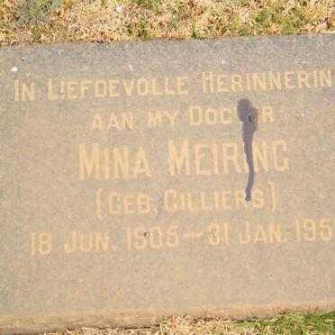 MEIRING Mina nee CILLIERS 1905-1953