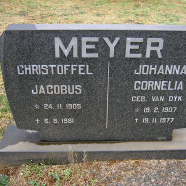 MEYER Christoffel Jacobus 1905-1981 &amp; Johanna Cornelia VAN DYK 1907-1977