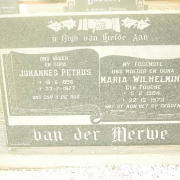 MERWE Johannes Petrus, van der 1896-1977 &amp; Maria Wilhelmina FOUCHE 1904-1973