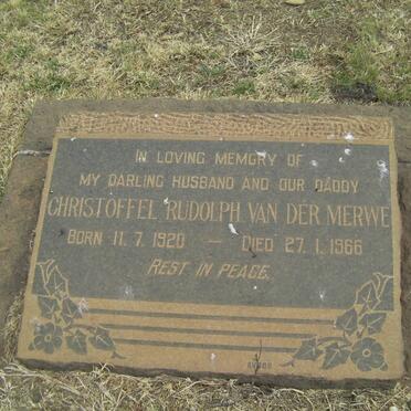 MERWE Christoffel Rudolph, van der 1920-1966