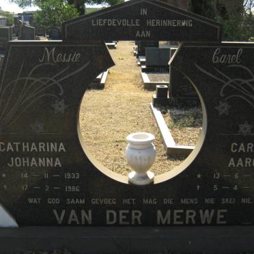 MERWE Carel Aaron, van der 1936-1983 &amp; Catharina Johanna 1933-1986