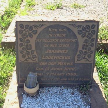 MERWE Johannes Lodewickus, van der 1880-1960
