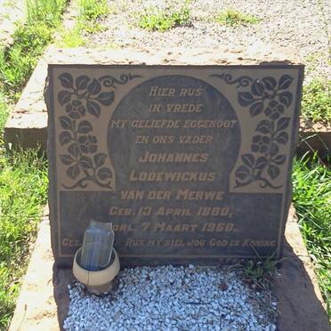 MERWE Johannes Lodewickus, van der 1880-1960