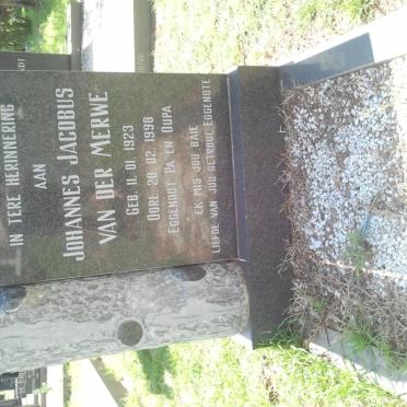 MERWE Johannes Jacobus, van der 1923-1998