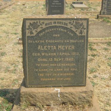 MEYER Aletta nee WILKEN 1915-1942