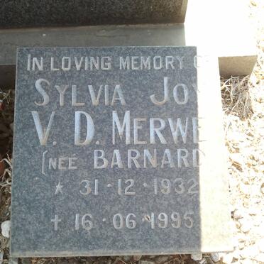 MERWE Sylvia Joy, van der nee BARNARD 1932-1995