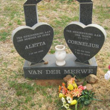 MERWE Cornelius, van der 1919-2004 &amp; Aletta 1936-