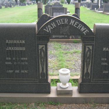 MERWE Abraham Jakobus, van der 1889-1979 &amp; Maria Magdalena 1894-1972