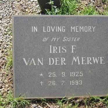 MERWE Iris F., van der 1925-1993