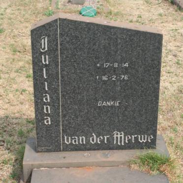 MERWE Juliana, van der 1914-1976
