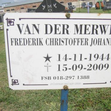 MERWE Frederik Christoffer Johannes, van der 1944-2009