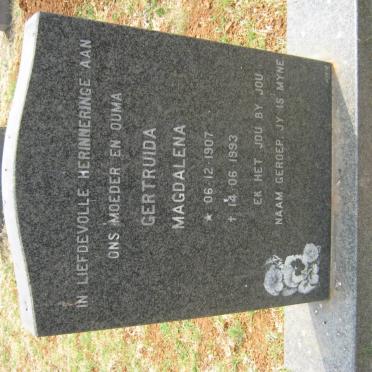 MERWE Gertruida Magdalena, van der 1907-1993