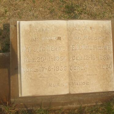 MERWE W.A.J., van der 1854-1935 &amp; E.C.M. 1858-1930