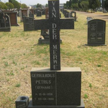 MERWE Gerhardus Petrus, van der 1956-1998