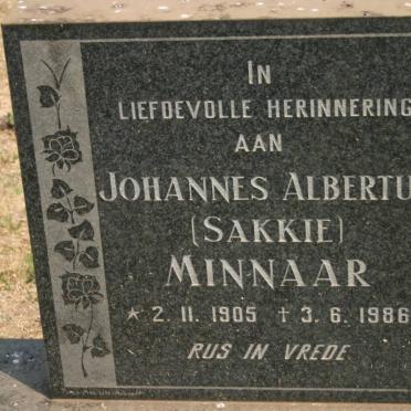 MINNAAR Johannes Albertus 1905-1986