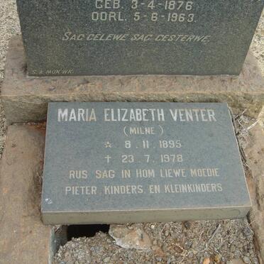 VENTER Maria Elizabeth nee MILNE 1895-1978