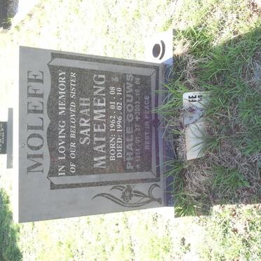 MOLEFE Sarah Matemeng 1962-1996 :: MOLEFE Phale Gouws 1974-2003