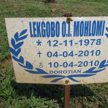 MOHLOMI Lekgobo O.I. 1978-2010