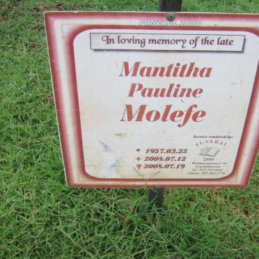 MOLEFE Mantitha Pauline 1957-2008