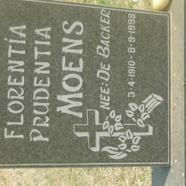 MOENS Florentia Prudentia nee DE BACKER 1910-1998