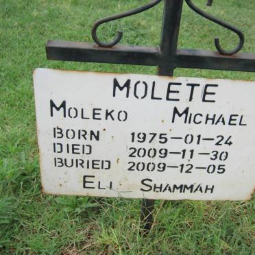 MOLETE Moleko Michael 1975-2009