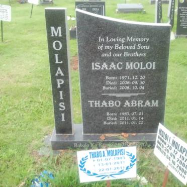 MOLAPISI Isaac Moloi 1971-2008 :: MOLAPSI Thabo Abram 1983-2011