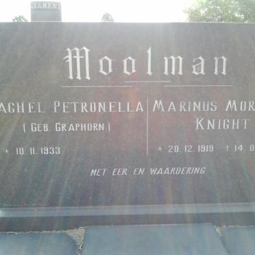 MOOLMAN Marinus Mortimer Knight 1919-1984 &amp; Rachel Petronella GRAPHORN 1933-