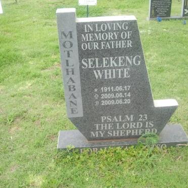 MOTLHABANE Selekeng White 1911-2009