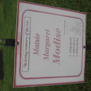MODISE Matsie Margaret 1956-2007