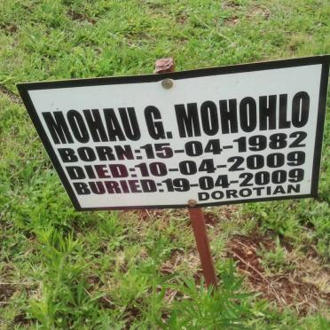 MOHOHLO Mohau G. 1982-2009