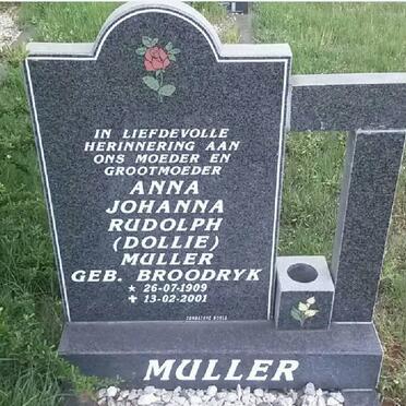 MULLER Anna Johanna Rudolph nee BROODRYK 1909-2001