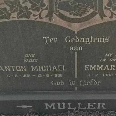 MULLER Anton Michael 1881-1966 &amp; Emmarentia W. 1883-1962