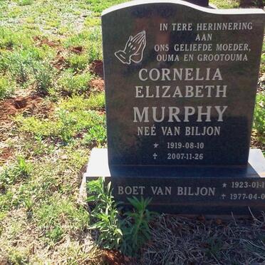 MURPHY Cornelia Elizabeth nee VAN BILJON 1919-2007 :: VAN BILJON Boet 1923-1977