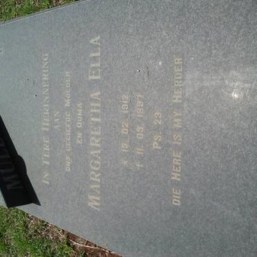 MÜLLER Margaretha Ella 1912-1997