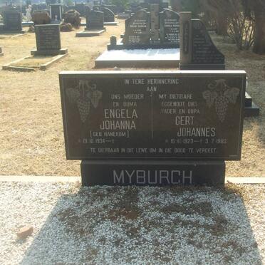 MYBURGH Gert Johannes 1923-1983 &amp; Engela Johanna HANEKOM 1934-