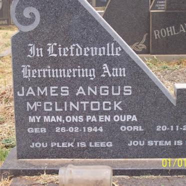 McCLINTOCK James Angus 1944-2006