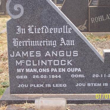McCLINTOCK James Angus 1944-2006