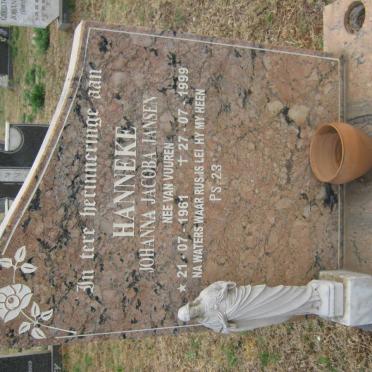 NEL Johanna Jacoba Jansen nee VAN VUUREN 1961-1999