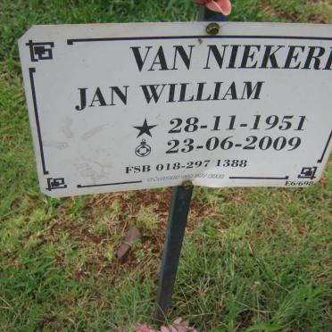 NIEKERK Jan William, van 1951-2009