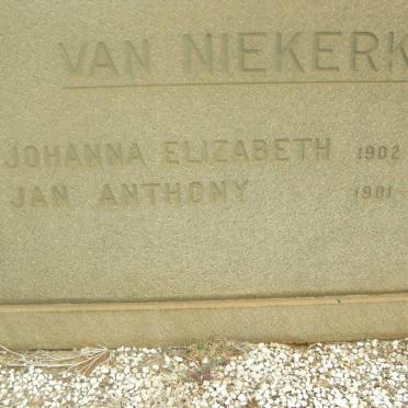 NIEKERK Jan Anthony, van 1901-1983 &amp; Johanna Elizabeth 1902-1973